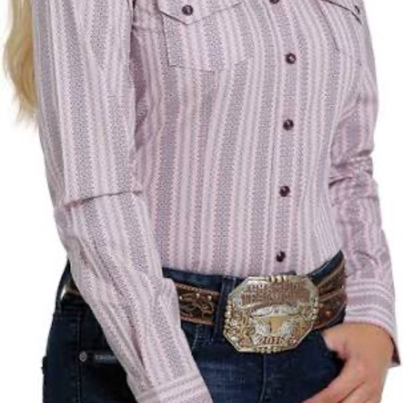 Cinch Pearl Snap Shirt XL Purple Western Cowgirl Rodeo Country Southwestern - Picture 2 of 15